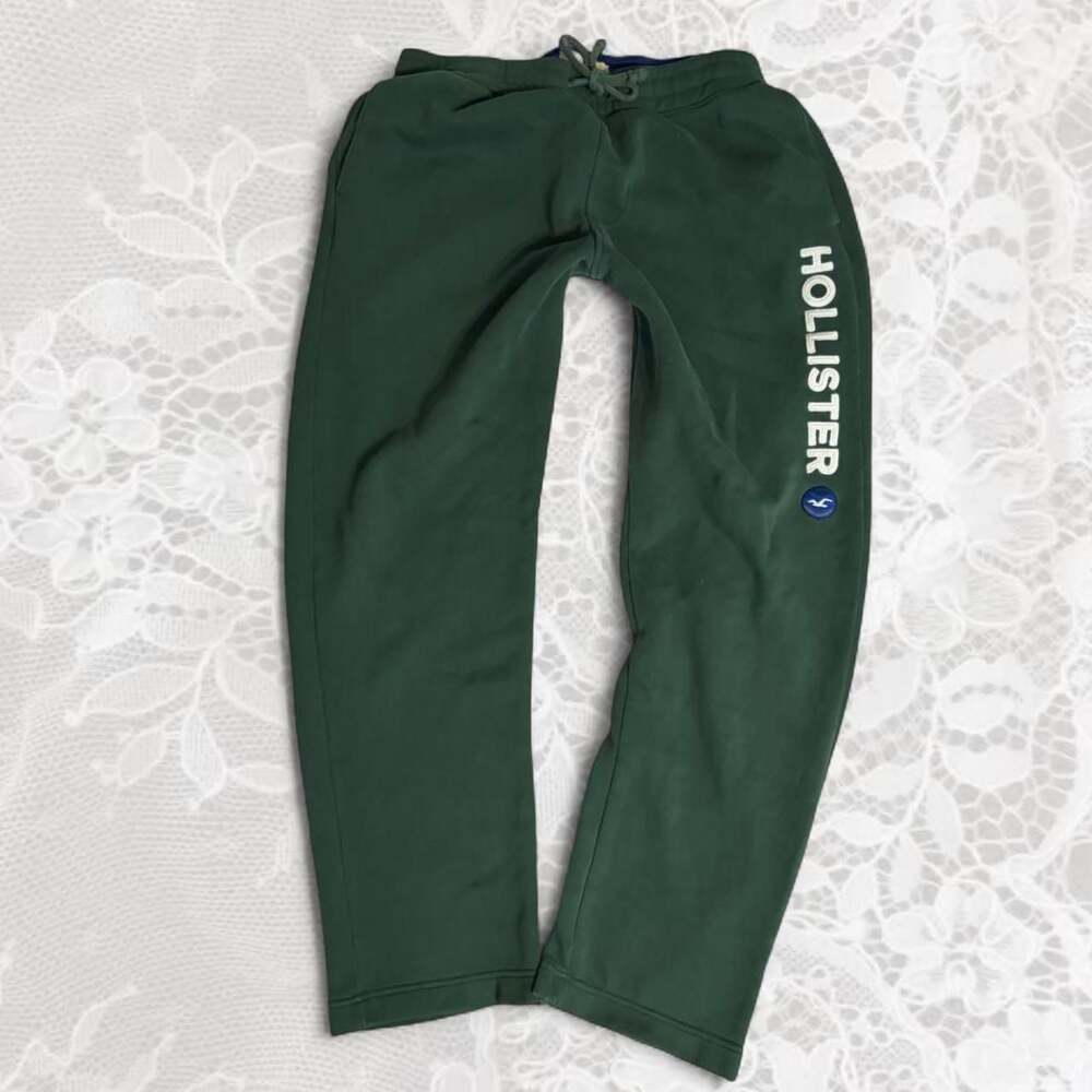 Hollister Forest Green Embroidered Logo Sweatpants